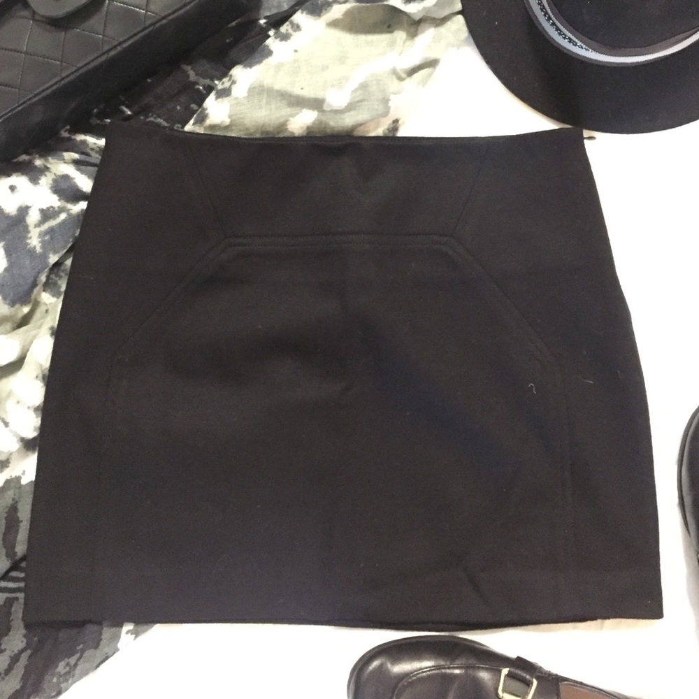 DVF Kawa Black Wool Mini Skirt